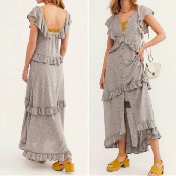 70s style maxi dresses 70s Brown Black Chenille Crocheted Vintage Maxi Dress